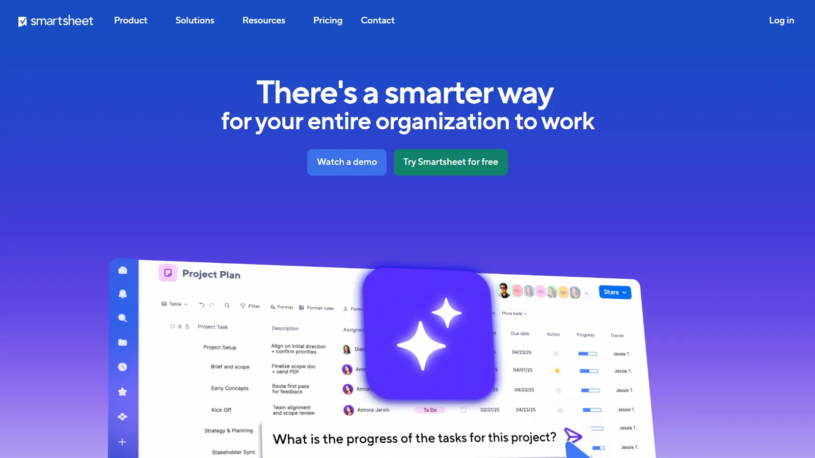Smartsheet enterprise project management