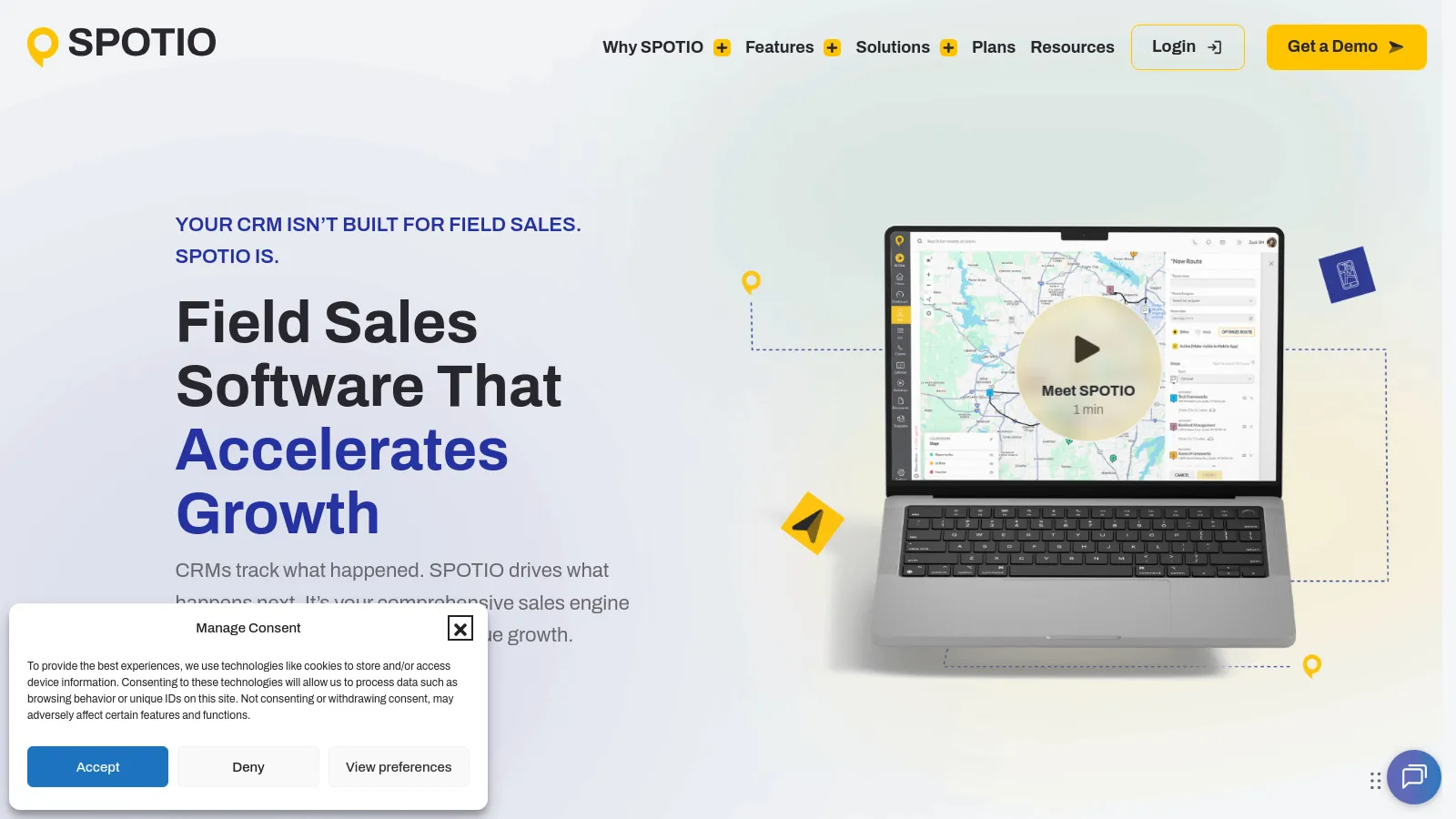 Spotio field sales platform with territory and lead management