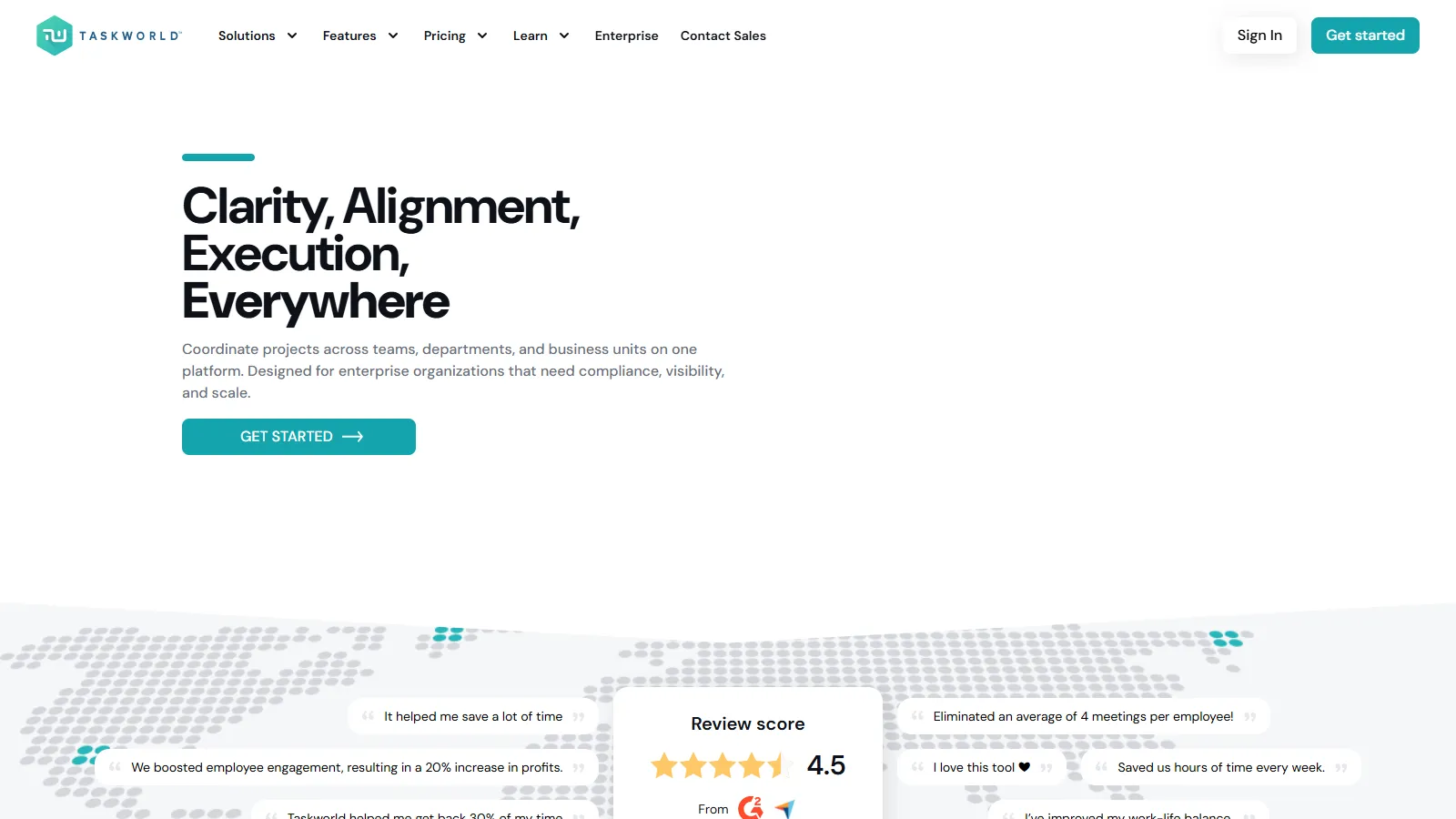 Taskworld team performance Kanban