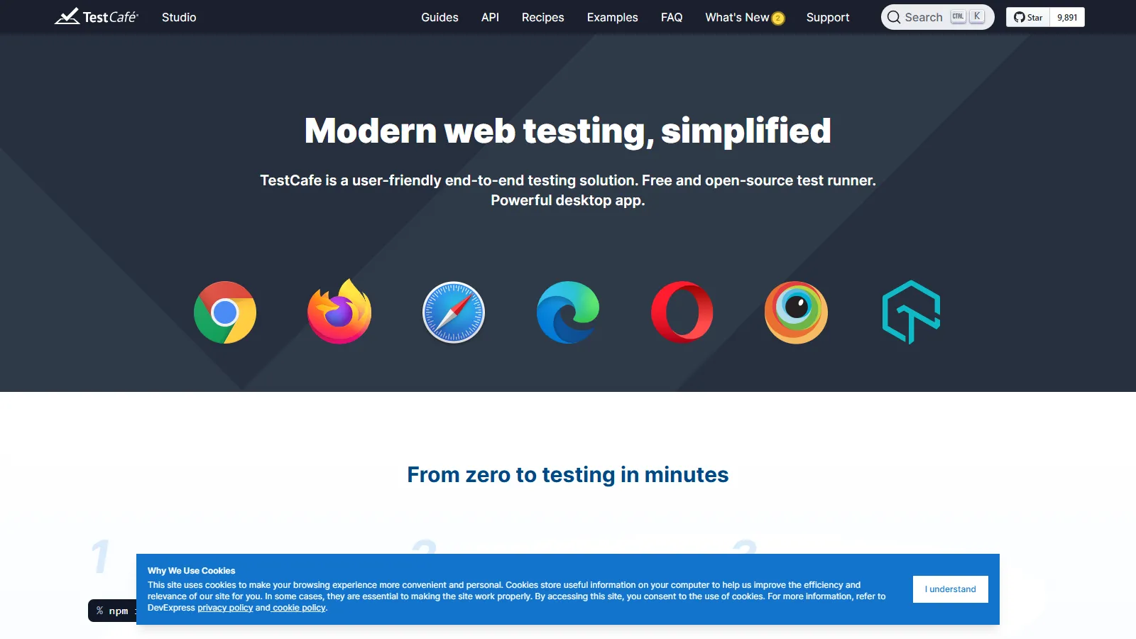 TestCafe test runner