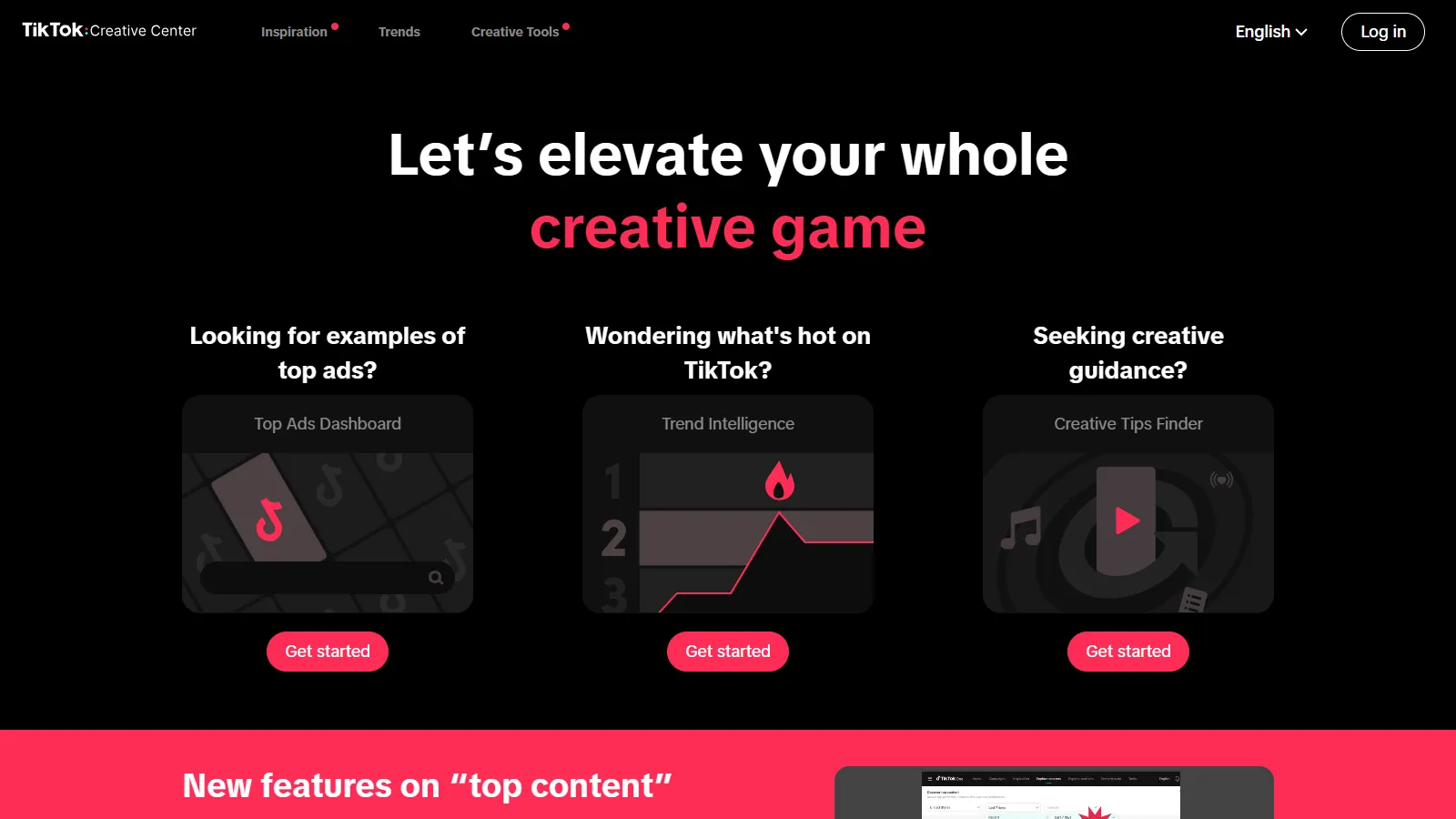 TikTok Creative Center showing trending sounds and hashtags