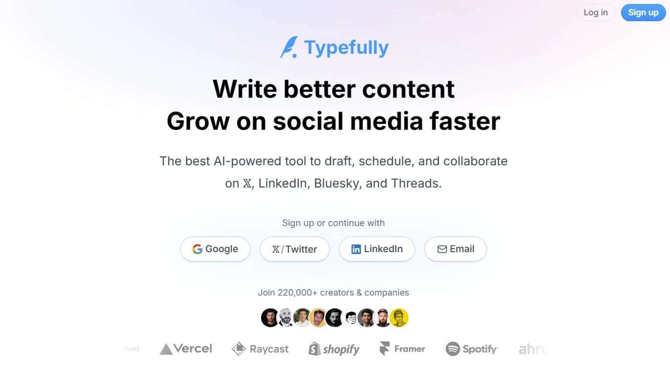 Typefully thread editor with clean writing interface