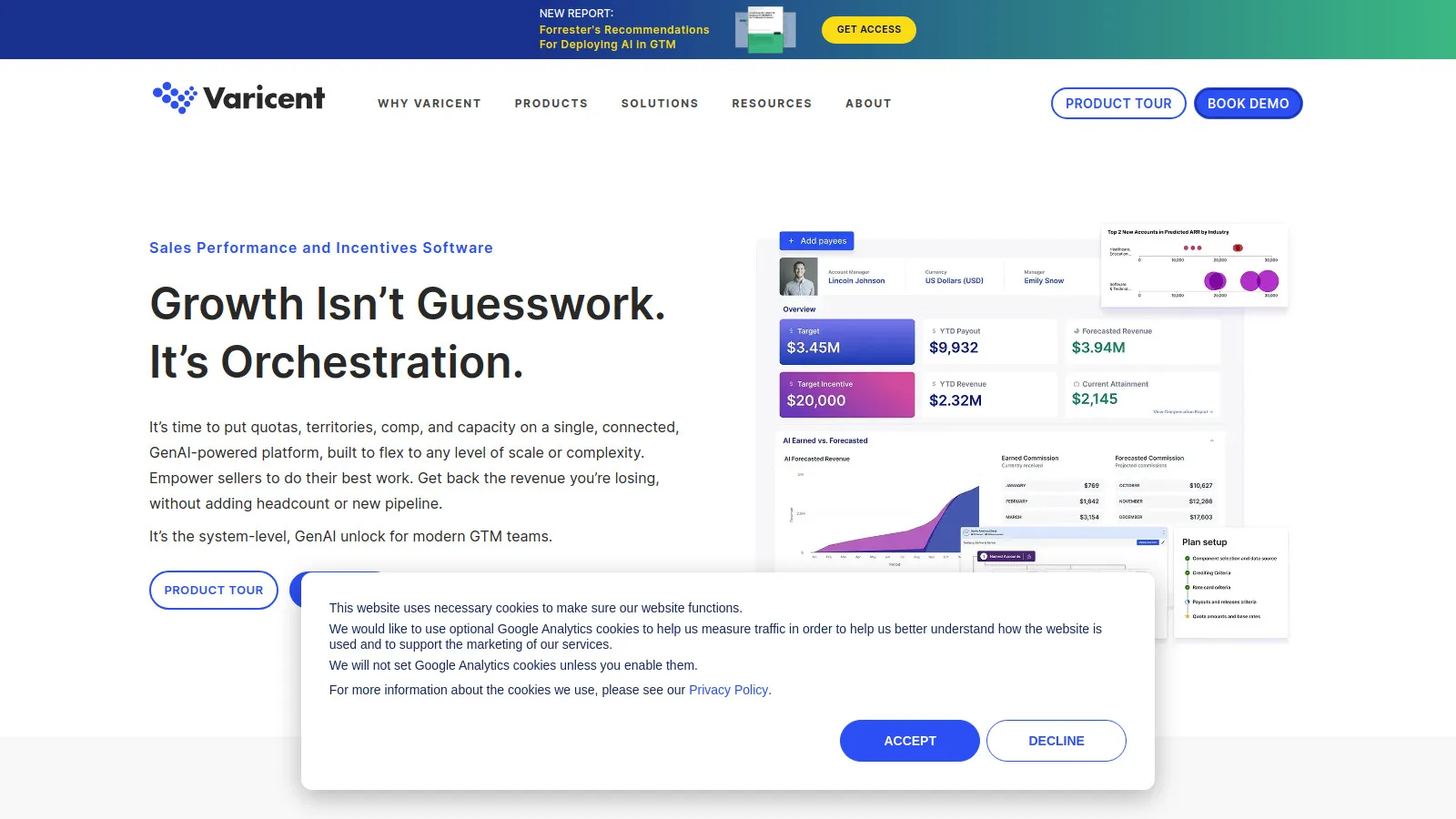 Varicent SPM suite showing ICM and territory planning