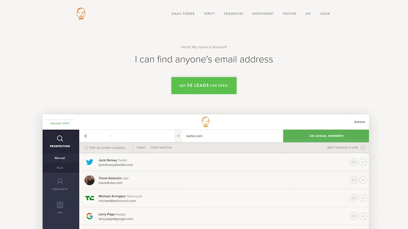 Voila Norbert email finding accuracy