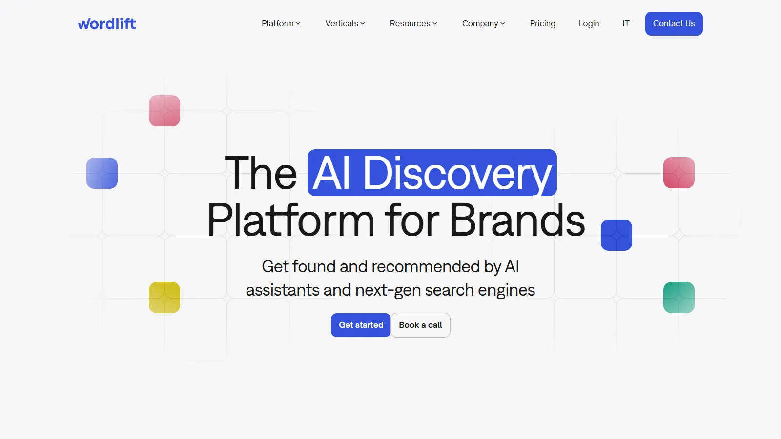 WordLift homepage showing ai-powered schema features