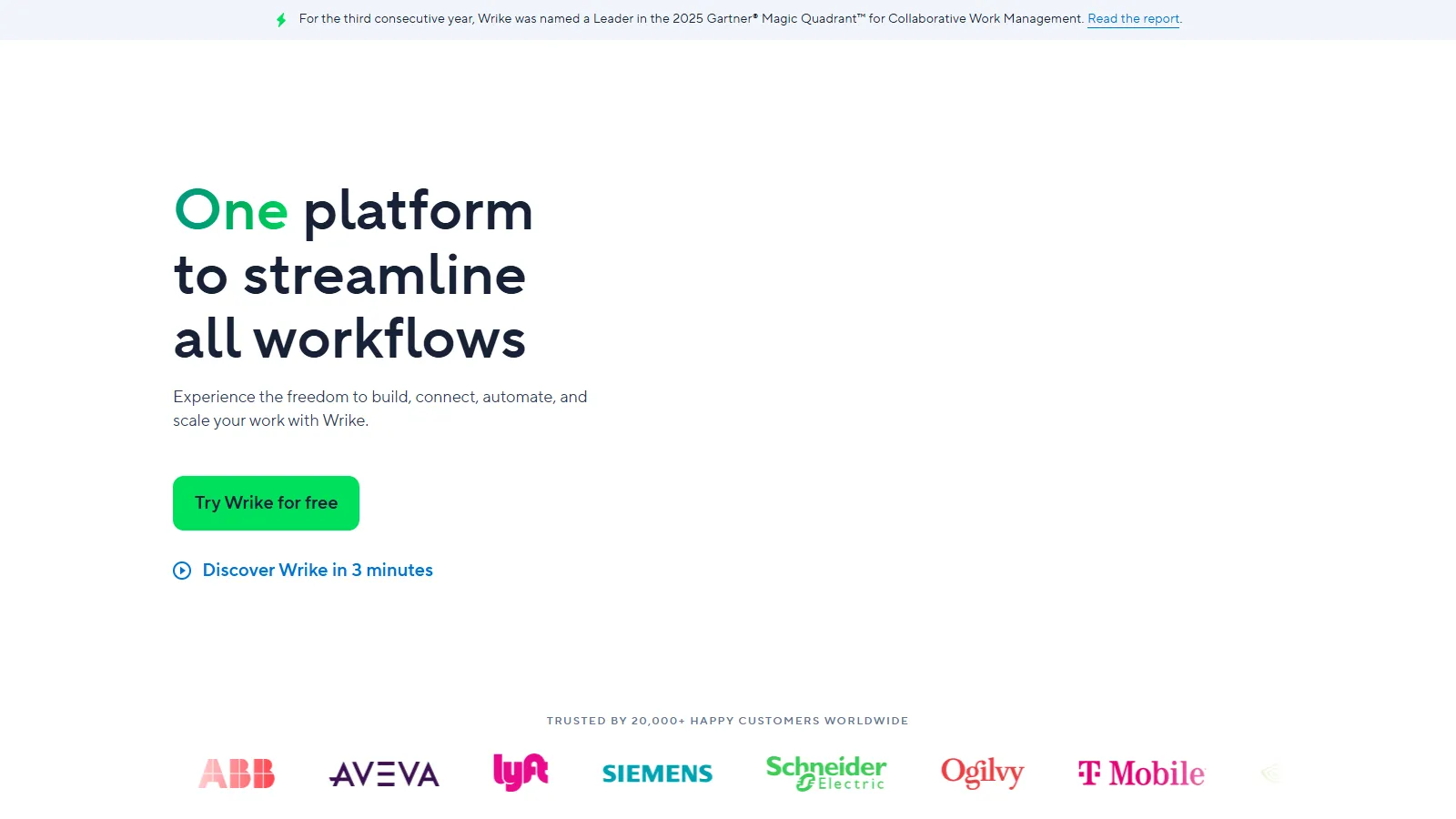 Wrike free dashboard showing board view, tasks, and file attachments